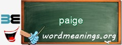 WordMeaning blackboard for paige